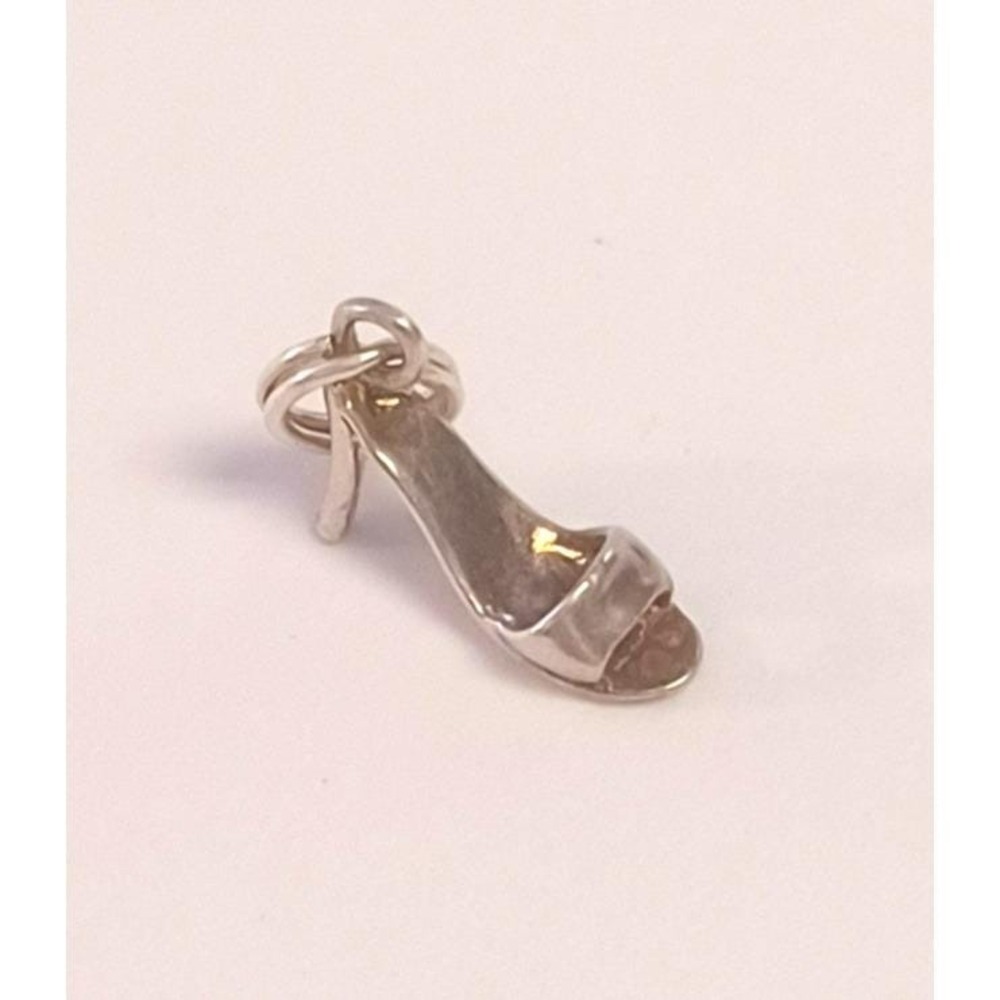 925 Sterling Silver High Heel Shoe Charm Pendant Stiletto Vintage Fashion 3D